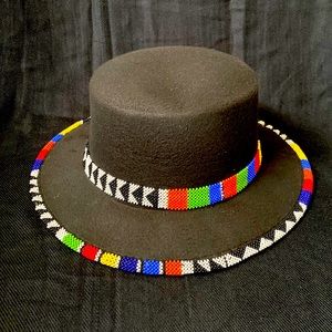 Beautiful hand beaded Fedora
